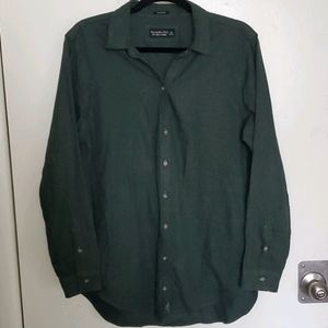 Abercrombie &Fitch Forest Green Flannel w/pockets